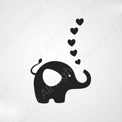 Elephant Hearts BIG SIZES Reusable Stencil Valentine's Love Kids ...