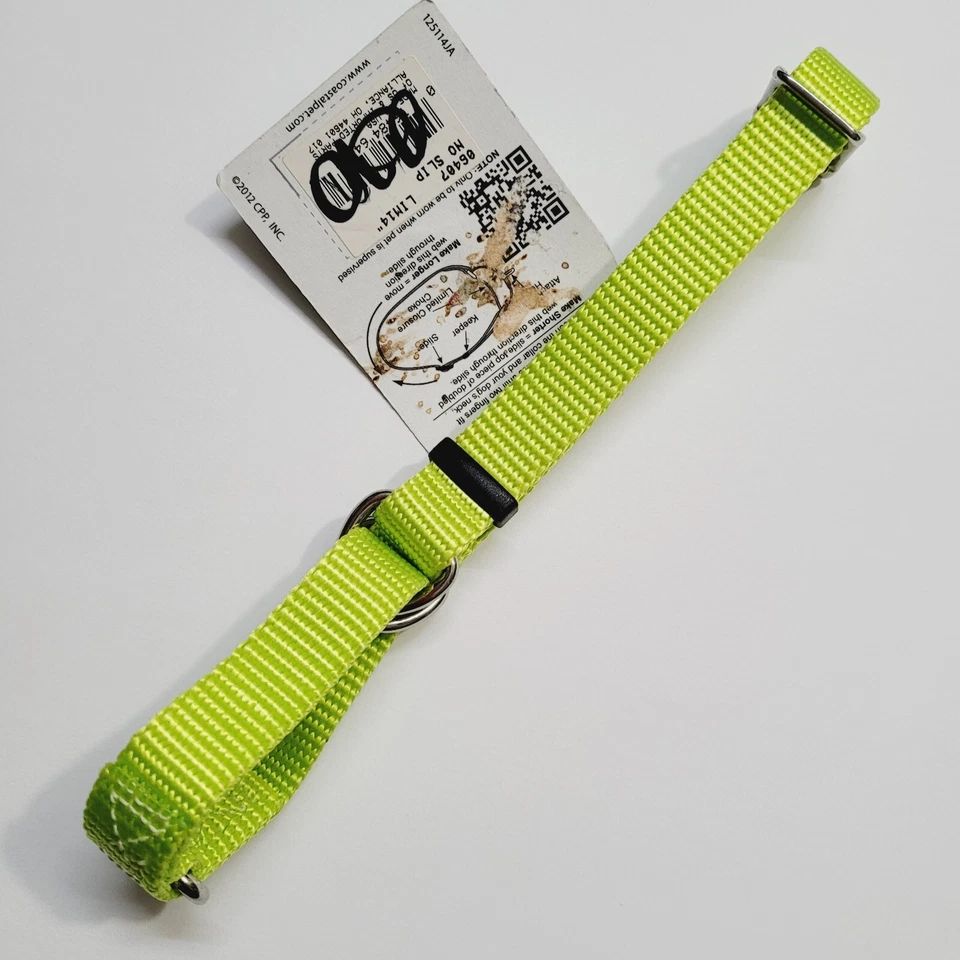 Collar de perro Coastal Pet talla mediana 14" martingala sin deslizamiento más seguro que un estrangulador verde Foto 3 de 4
