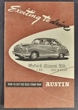 1952 Austin Owner's Driving Brochure A40 Somerset A70 A30 Excellent Original