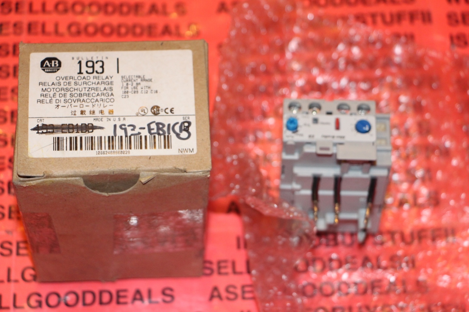 Allen Bradley 193-EB1CB Thermal Overload Relay 0.32-1.0A New