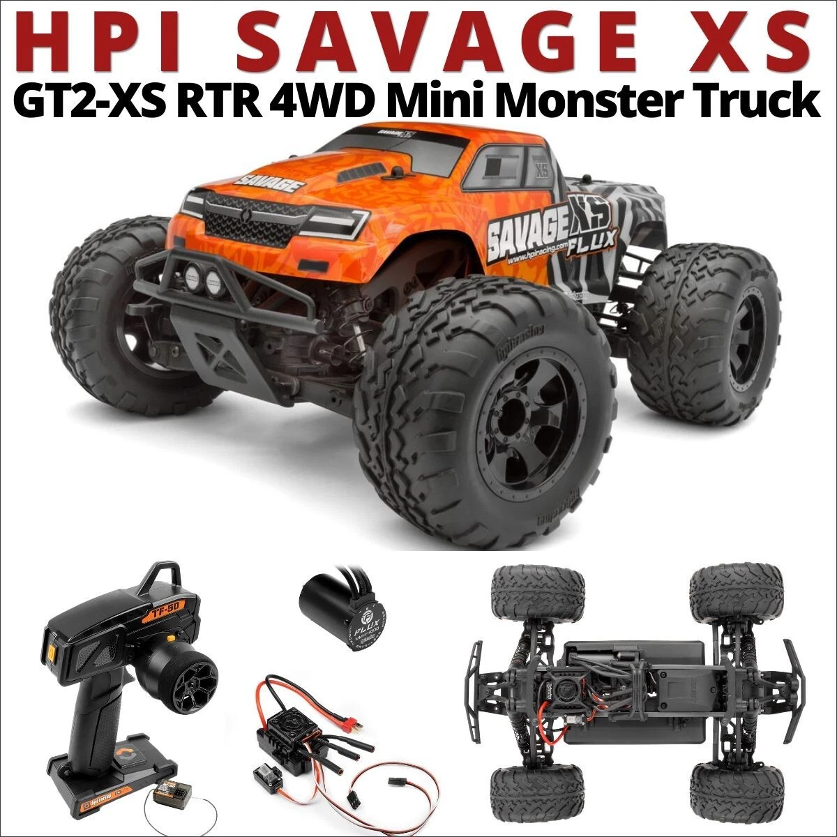 *NEW* HPI Savage XS Flux GT2-XS RTR 4WD Mini Monster Truck HPI1063235