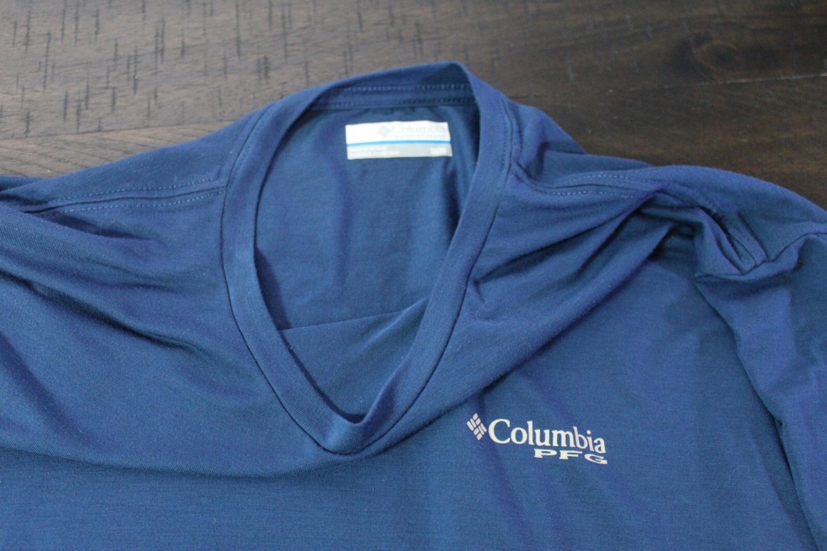 Columbia Tidal Tee PFG Chemise à manches longues Motif drapeau poisson, Drapeau du Golfe Stream/Fish and Friends Ombre, T- Petit