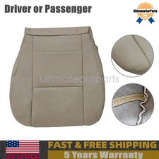 Front Driver Bottom Leather Seat Cover Tan For 2000-2004 Toyota Tundra Sequoia