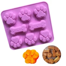 Cute Silicone Dog Cat Paw Print Bone Cake Fondant Jelly Chocolate Baking Mould