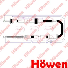Fits Fiat Panda 2012- 1.0 1.2 D Hand Brake Cable Rear Left Howen 51900393