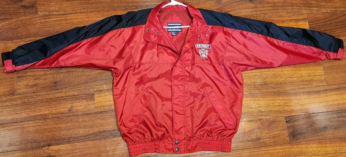 Smirnoff ICE Windbreaker Jacket Adult XL Red Zip Snap Alcohol