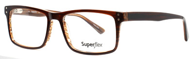 SUPERFLEX SF-505 C1 Brown Smoke Mens Rectangle Eyeglasses 55-17-145 B:37