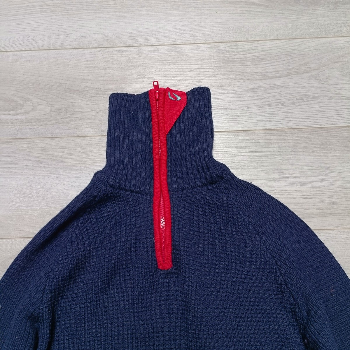 ULVANG UNISEX Pull bleu 100 % laine avec passages pour le pouce à col