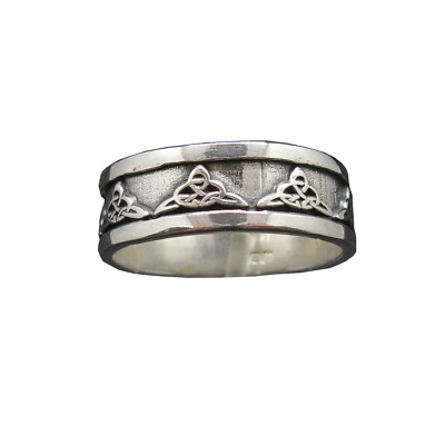 Sterling Silver Ring Celtic Knot Band Genuine Solid Hallmarked 925 8mm Wide