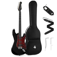 Donner DST-200 Designer Series 6-String Poplar Solid Electric Guitar - Black