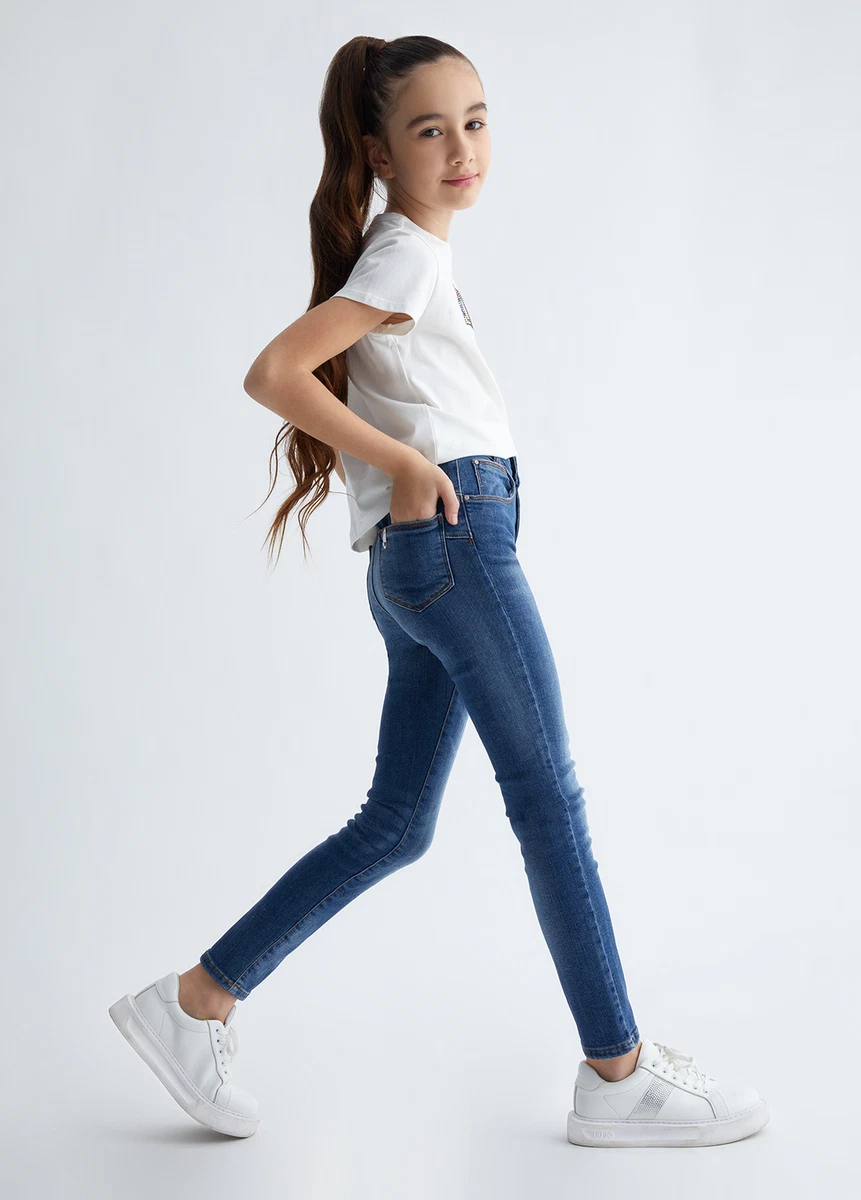 GA3007 JEANS SKINNY DA BAMBINA LIU JO PANTALONE PANTALONI DENIM SLIM KIDS