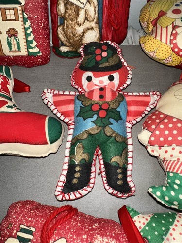 19 Vintage 70’s Hanging Fabric, Stuffed Plush Christmas Ornaments Handmade - Picture 8 of 16