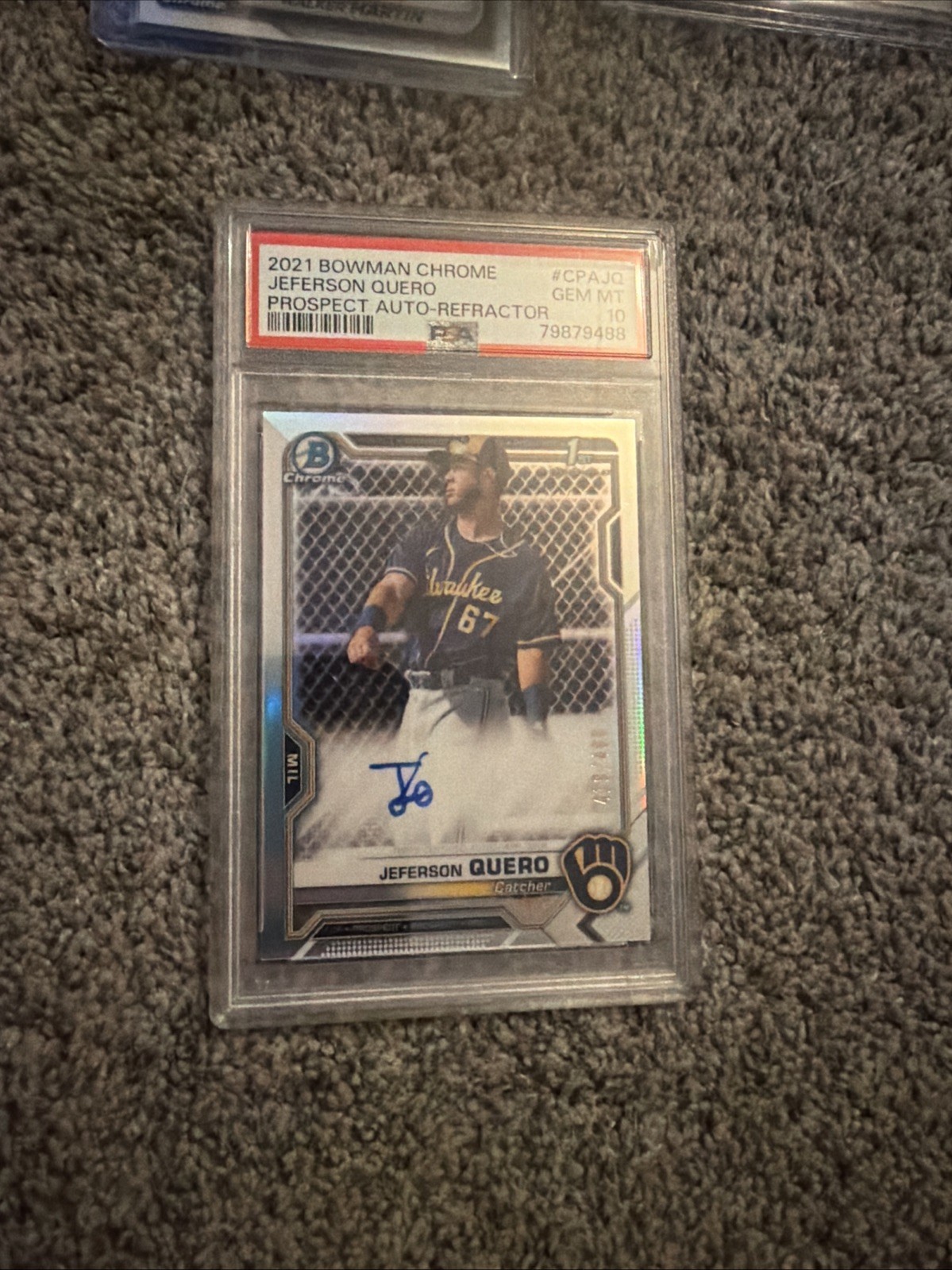 JEFERSON QUERO PSA 10 2021 BOWMAN CHROME #CPA-JQ REFRACTOR AUTO PROSPECT 419/499