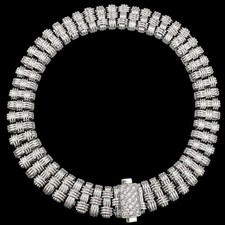 ROBERTO COIN APPASSIONATA 18K WHITE GOLD DIAMOND WOVEN LINK BRACELET - 25.21g