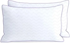 Extra Thin Flat Soft Low Pillow US Sizes Set of 2 Down Alternative Filled Pillow
