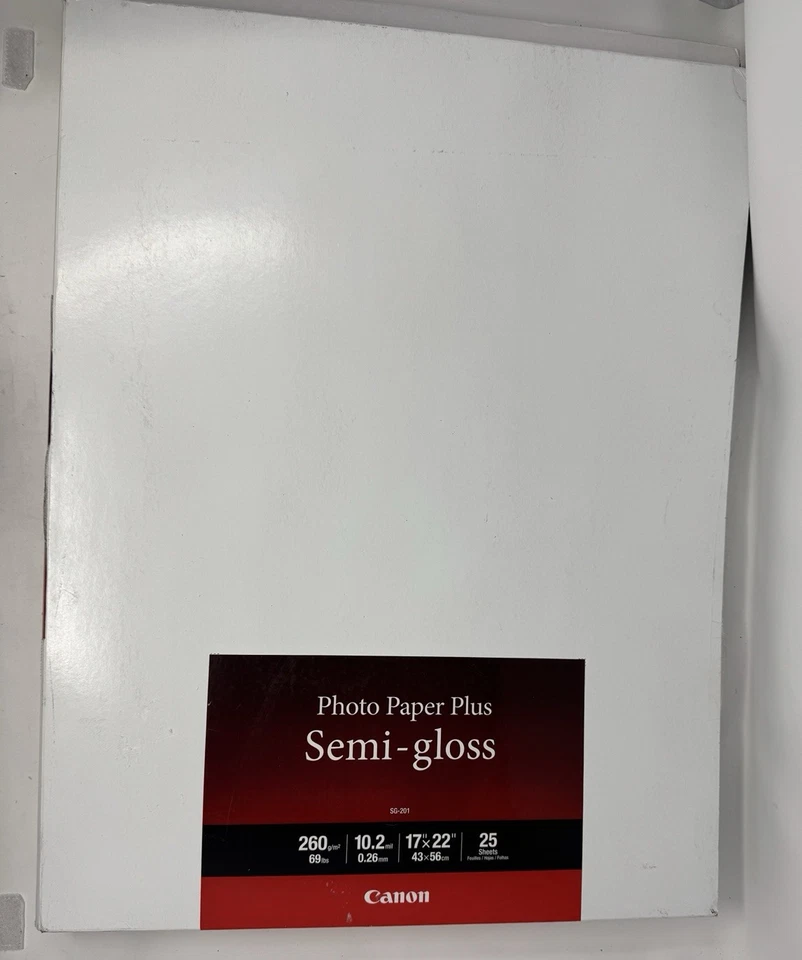 Canon SG-201 Photo Paper Plus Semi-Gloss 17 x 22" 25 Sheets- new w/ bent corners - Image 2 of 4
