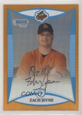 2008 Bowman Chrome Prospects Orange Refractor 25/25 Zachary Jevne #BCP196 6i1