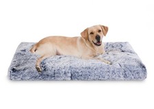 Fluffy Dog Crate Bed, Extra Large Dog Pillow, 47"x29", Dark Blue