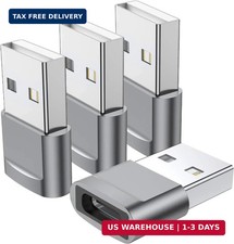 USB C Female to USB Male Adapter 4-Pack , Type C to USB A Charger Converter for