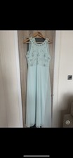Stunning BNWT Boohoo Occasion mint green sequin  long dress 16 see description 