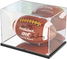 Football Display Case with Mirror Back and Base, Acrylic Display Case
