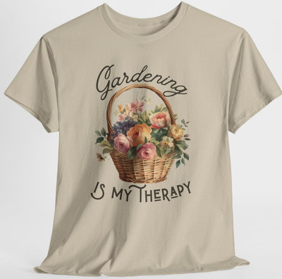 Pink Roses Gardening Therapy Floral Graphic Tee Shirt Top S-XL, Plus 2X 3X 4X 5X