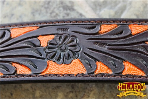 59BH Hilason Western Pferdekopfstück & Brusthalsband amerikanisches Leder dunkel - Bild 6 von 6