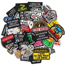 20 Random Funny Patches Hook Loop Humorous Embroidered Meme Morale