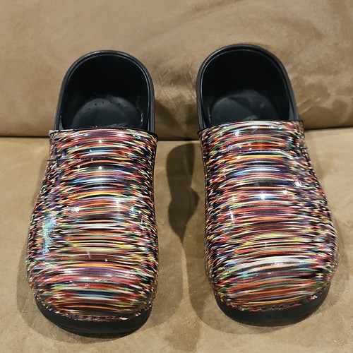 Dansko Multicolor Patent Leather Clogs Women's Size 11.5 42 Slip Resistant