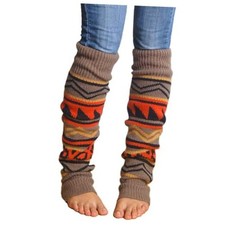 Knitted Leg Warmer for Women, 2 Pairs Knit Boot Socks Stocking One Size Khaki