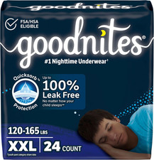 Boys' Nighttime Underwear, Size XXL 120-165 Lbs , 24 Ct 2 Packs of 12 , Packag
