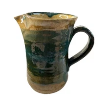 2014 Liberty Pottery Roscoe Village OH Stoneware Creamer Pitcher “Becky”