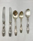 Gorham La Vigne Sterling Silver Flatware 5pc Set Grape Vine Monogram 11.6oz