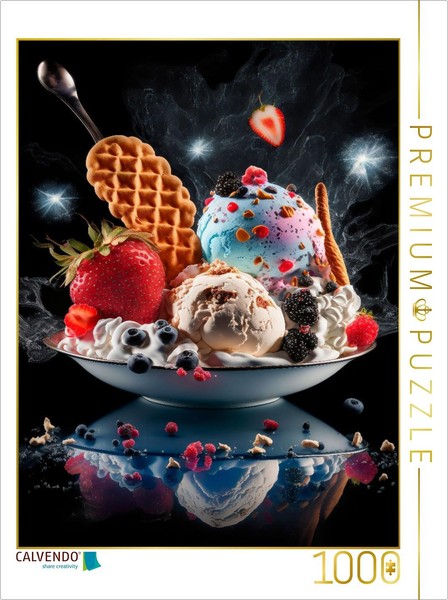 Calvendo Puzzle Ice Cream With Fruits | 1000 Pieces, Finished Size 25.2 × 18.9 I-image