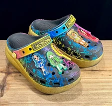 Crocs Rainbow High Platform Clogs Girls Size J1 Dolls Cutie Crush Kids EUC