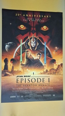 Star Wars Episode 1 the Phantom Menace 25th Anniversary Double-Sided Poster
