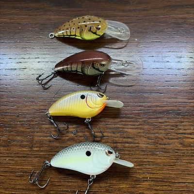 (4) SPRO crankbait fishing lures Little John and Rock Crawler 
