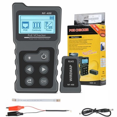 Noyafa PoE Checker Inline PoE Voltage&Current Tester NETWORK Cable Tester NF-488