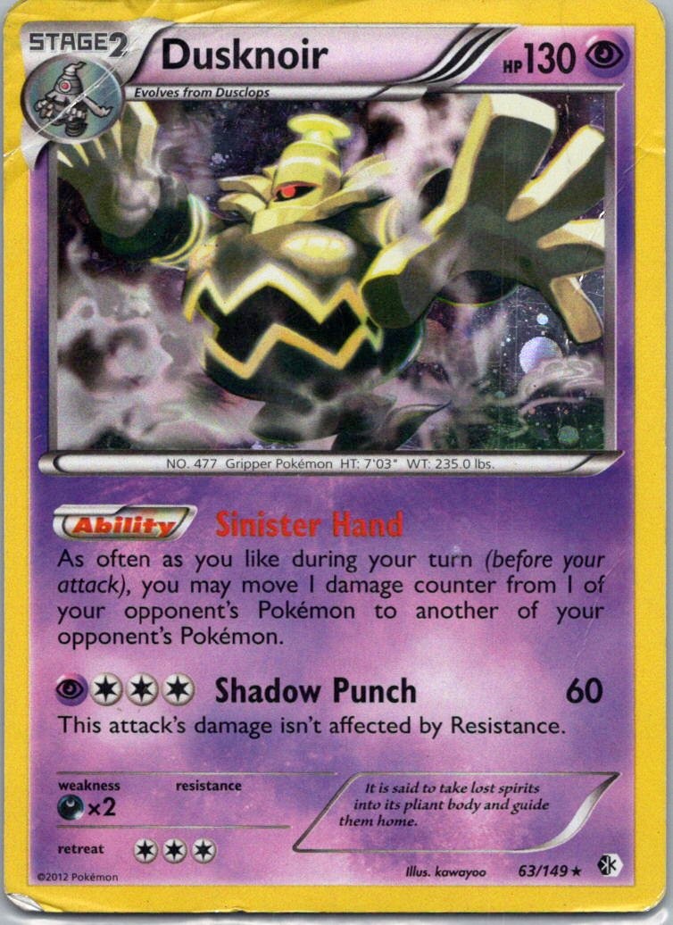 Pokemon TCG Dusknoir 63/149 Boundaries Crossed Holo D