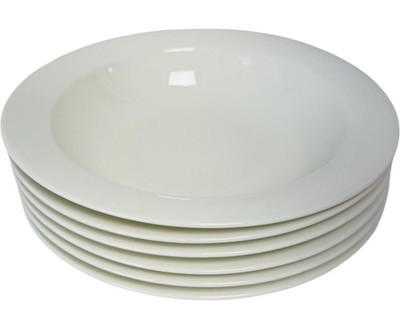 5er Set Arabia Finland Arctica weiß Porzellan Suppenteller