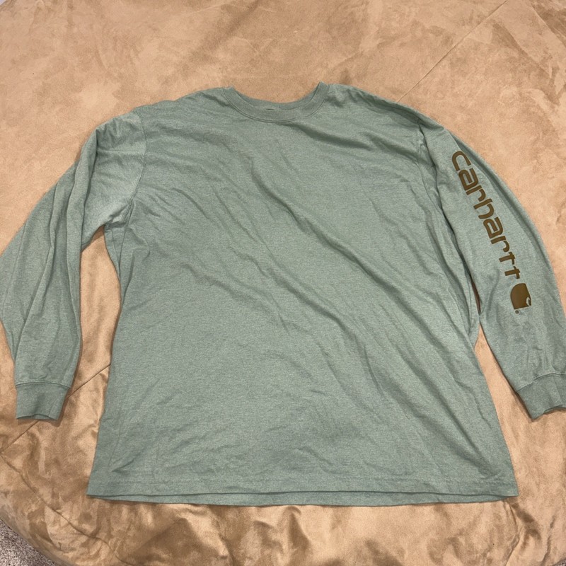 Carhartt Original Fit Long sleeve Loose Fit Green Graphic logo 3XL Crew neck