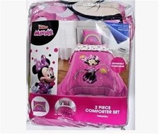 NEW KIDS DISNEY JUNIOR 2 PIECE MINNIE MOUSE TWIN REVERSIBLE COMFORTER AND SHAM