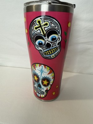 Tervis Tumbler Sugar Skulls Halloween Pink Stainless 30oz Day of the Dead