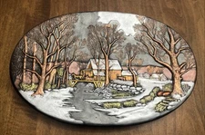 Beautiful Byron Molds?1970,s Vintage 16.5" 3D Decorative Plate/Wall Hanging Farm