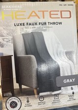 Heated Luxe Faux Fur Throw Blanket
