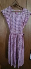 Vintage House Dress Red  White