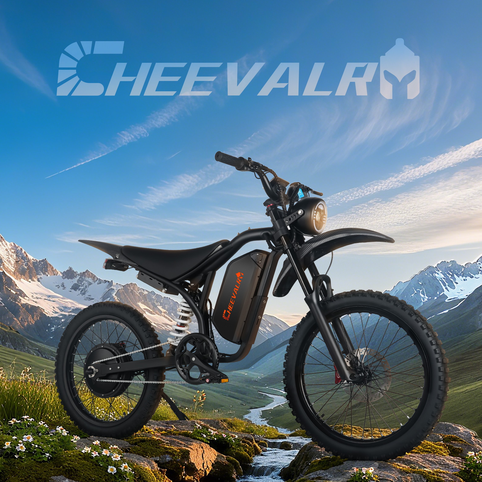 20" Electric Mountain Bike 6000W 60V 32AH Fat Tire E-Bike 37MPH for Adults