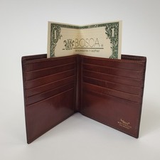 Vintage NOS Bosca Old Leather 8 Pocket Executive Bifold Wallet Italian Leather