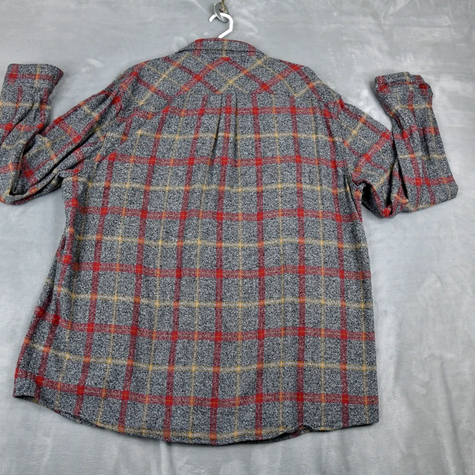 Карбоновая 2 кобальтовая рубашка мужская XLT серая клетчатая на пуговицах с длинным рукавом 133582T - Изображение 4 из 4