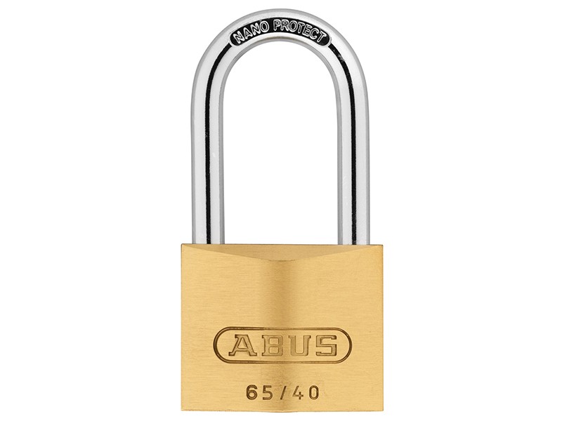 ABUS Mechanical 65/40mm Brass Padlock 40mm Long Shackle ABU6540LS40